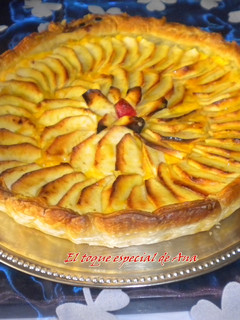 Una foto de Tarta de hojaldre con manzana para diabéticos