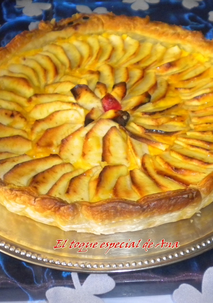 Una foto de Tarta de hojaldre con manzana para diabéticos