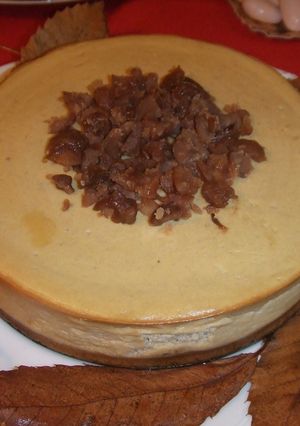 Una foto de Tarta de queso y marron glacé