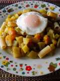 Macarrones integrales con pisto de calabaza