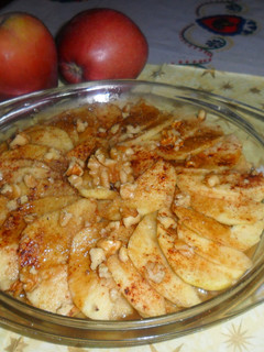 Una foto de Manzanas en microondas
