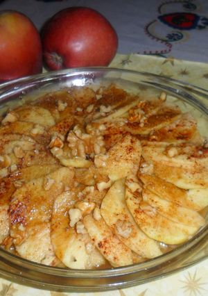 Una foto de Manzanas en microondas