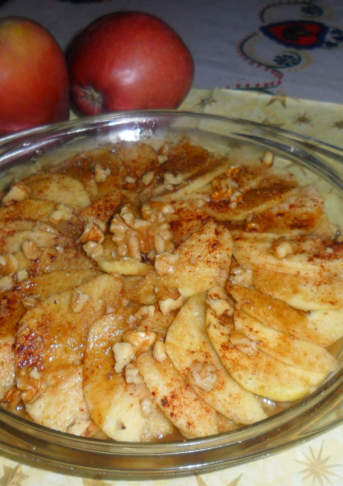 Una foto de Manzanas en microondas