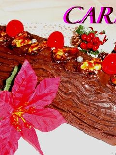 Una foto de Tronco de Navidad relleno de turrón de Jijona