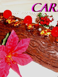 Una foto de Tronco de Navidad relleno de turrón de Jijona