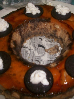 Una foto de Flan de galletas Oreo con almendras