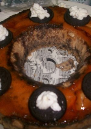 Una foto de Flan de galletas Oreo con almendras