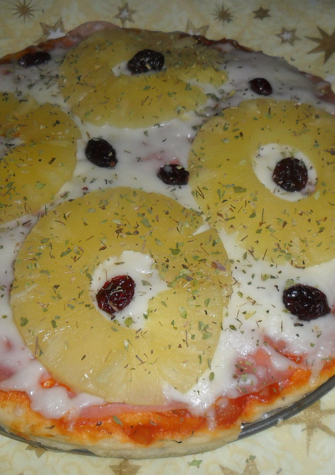 Una foto de Pizza hawaiana especial
