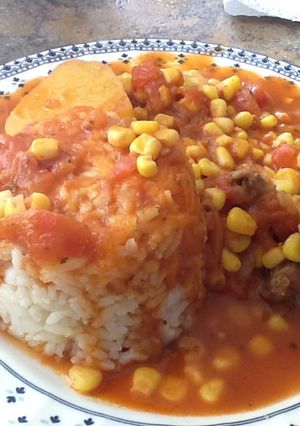 Una foto de Tomaticán con arroz