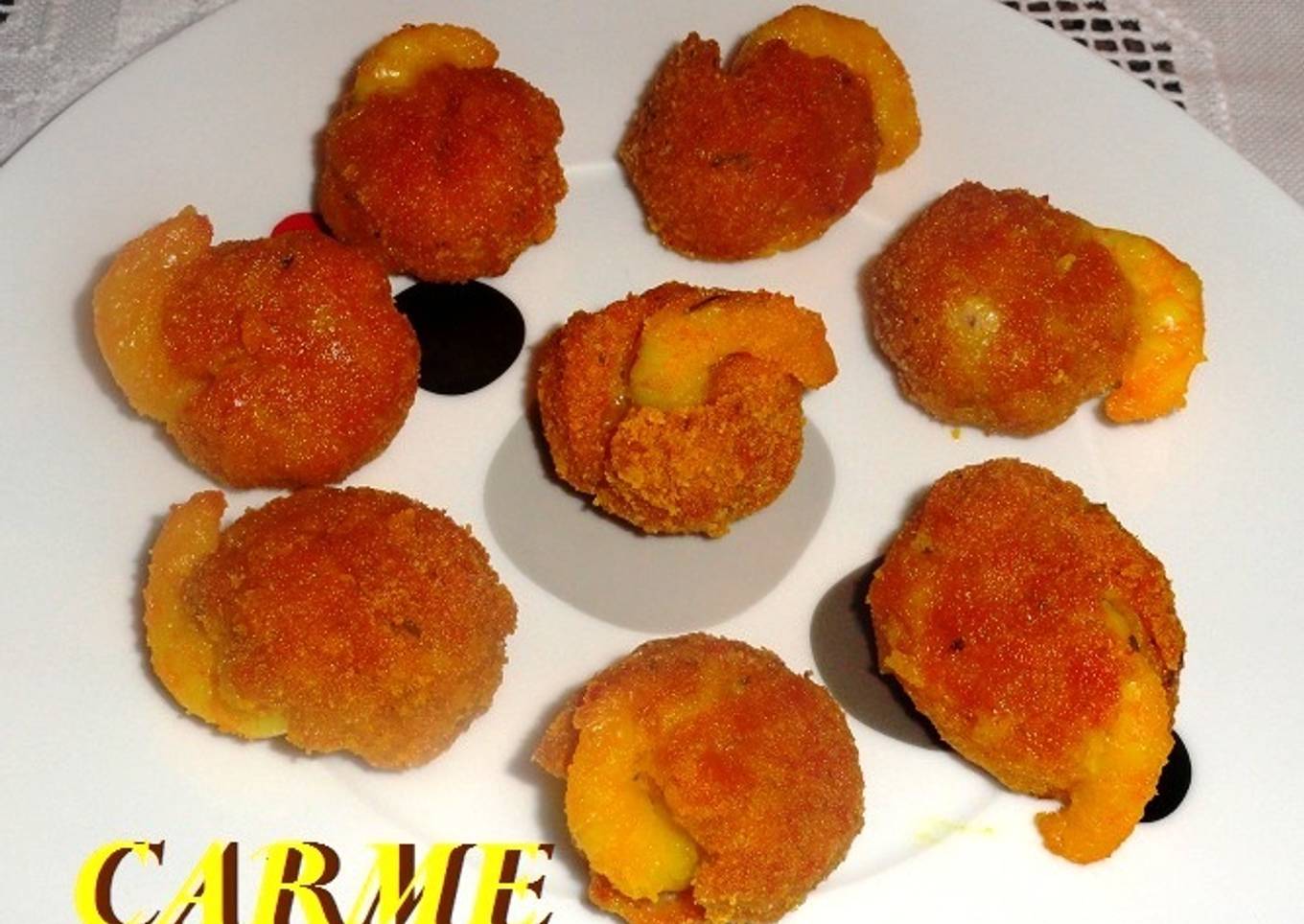 Albóndigas de cerdo con langostinos al horno<br />