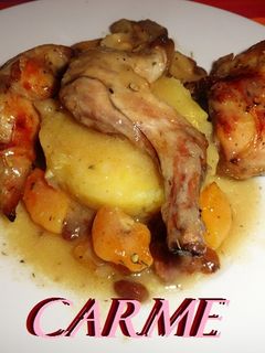 Una foto de Conejo con frutos secos y sidra al horno