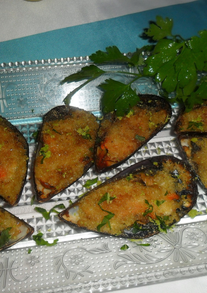 Una foto de Mejillones al gratén