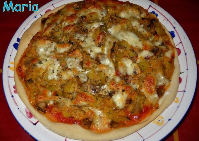 Foto principal de Pizza de calabacín y champiñones
