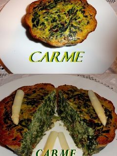 Una foto de Pastel de espinacas y arroz con jamón