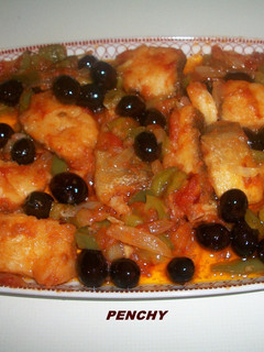 Una foto de Bacalao frito con verduras pochadas