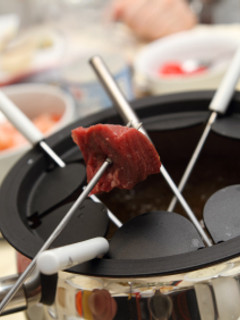Una foto de Fondue de carne
