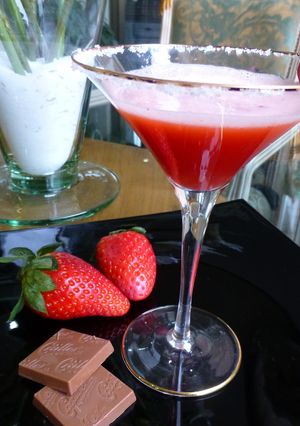 Una foto de Cóctel rojo tequila para San Valentín