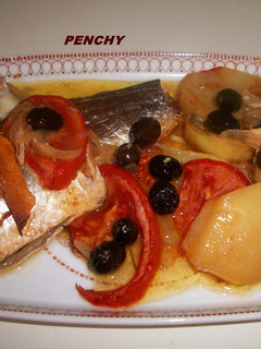 Una foto de Asado de mújol típico de Grecia