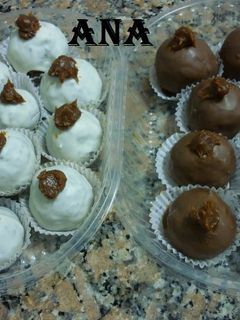 Una foto de Bombones de brownie con Nutella blanca