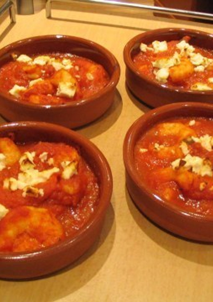 Una foto de Gratinado de langostinos o gambas