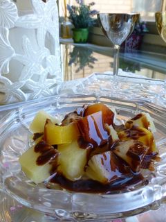 Una foto de Fruta y chocolate
