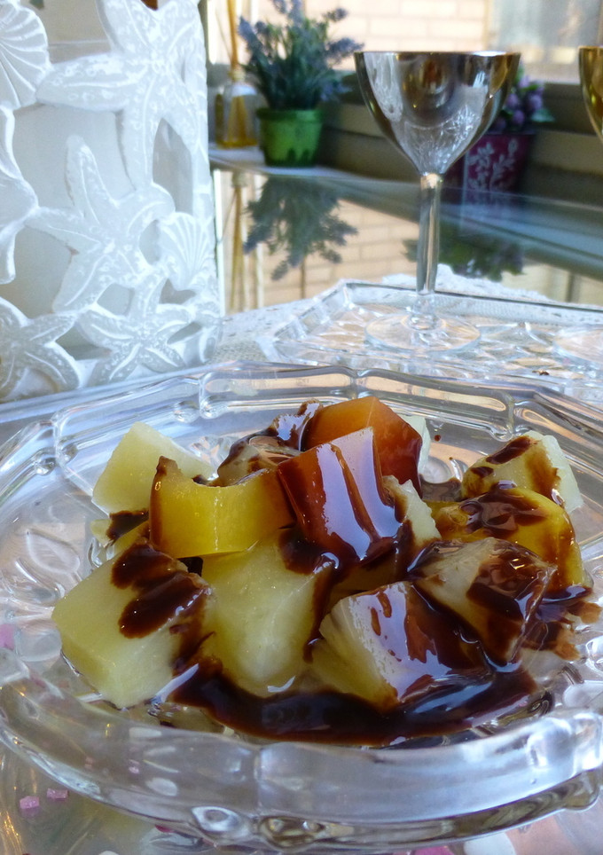 Una foto de Fruta y chocolate