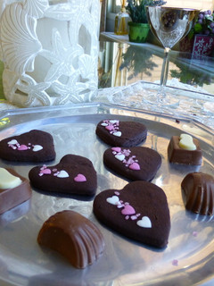 Una foto de Galletas corazón chocolate