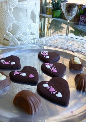 Una foto de Galletas corazón chocolate