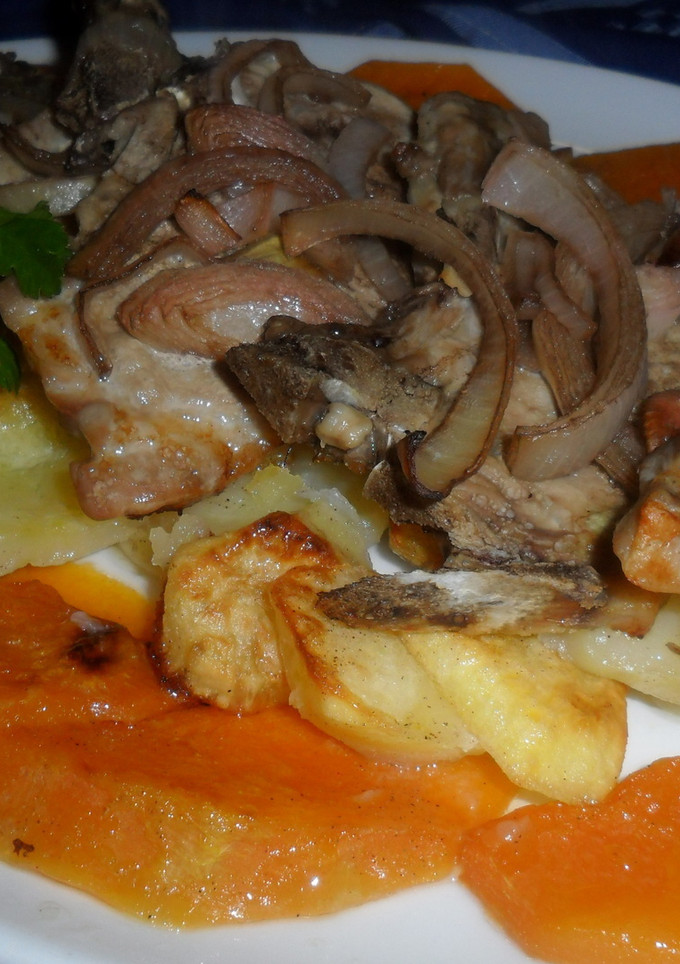 Una foto de Costeletas de cerdo al vinagre de Módena