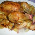 Pollo relleno de patatas, manzanas y jamón serrano