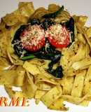 Nidos de espinacas en tagliatelle