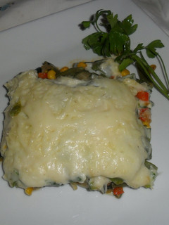 Una foto de Pastel de judías con bechamel
