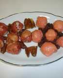 Bolitas de jamón serrano y de salmón ahumado