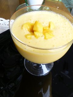 Una foto de Batido de mango con yogur