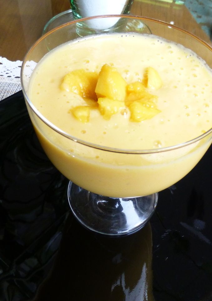 Una foto de Batido de mango con yogur