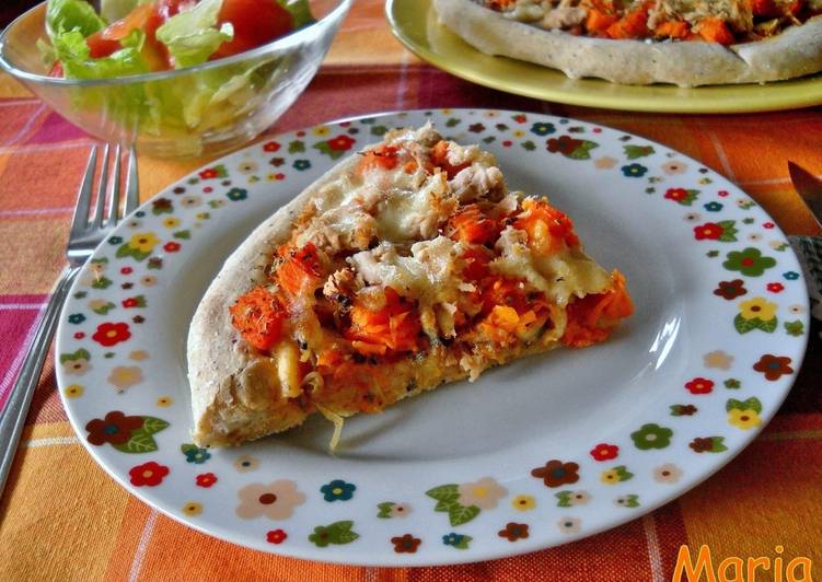 Pizza de calabaza y atún