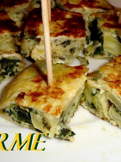 Una foto de Pinchos de tortilla de acelgas y manzana