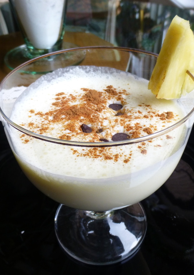 Una foto de Batido de piña aromatizado con canela