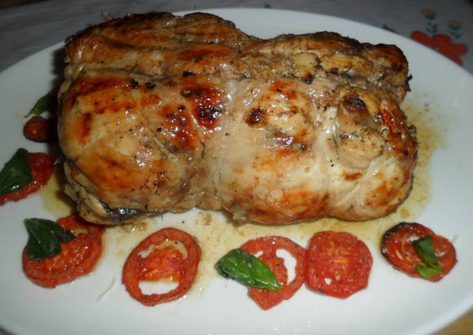 Pollo relleno con queso de cabra y tomates Receta de Gabriela Diez- Cookpad
