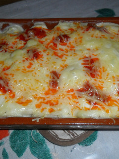 Una foto de Coliflor gratinada con salsa bechamel y sobrasada