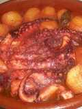 Pulpo en cazuela al horno a los tres vinos