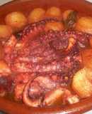 Pulpo en cazuela al horno a los tres vinos