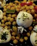 Garbanzos fritos con choquitos a la plancha