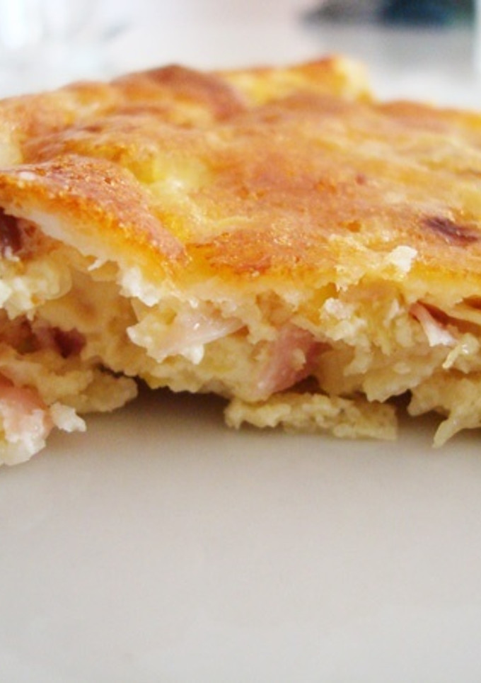 Una foto de Pastel de puerros y jamón