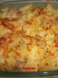 Una foto de Macarrones gratinados con atún al curry