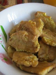 Una foto de Tostones de guineos verdes