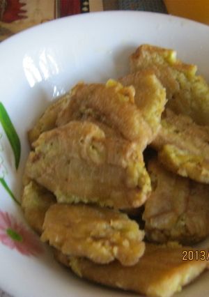 Una foto de Tostones de guineos verdes