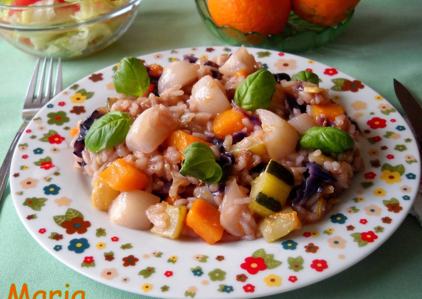 Risotto con nabos y pasas<br />