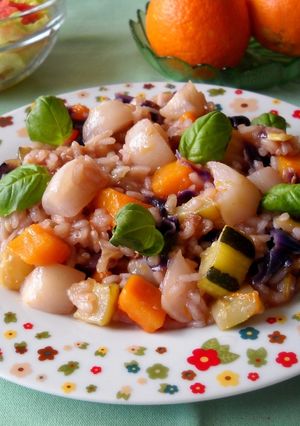 Una foto de Risotto con nabos y pasas