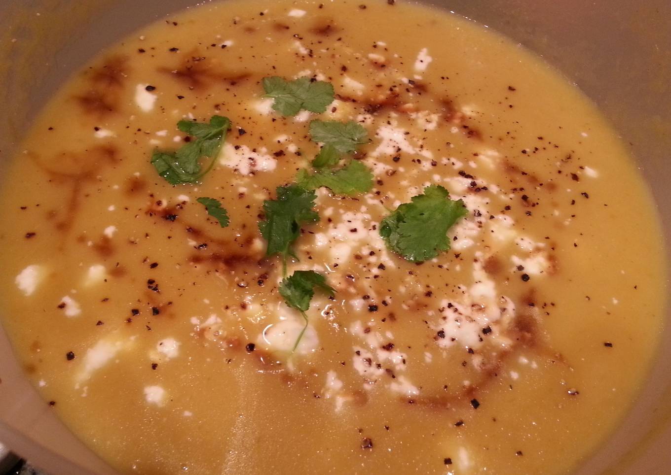 Puré de verduras con queso
